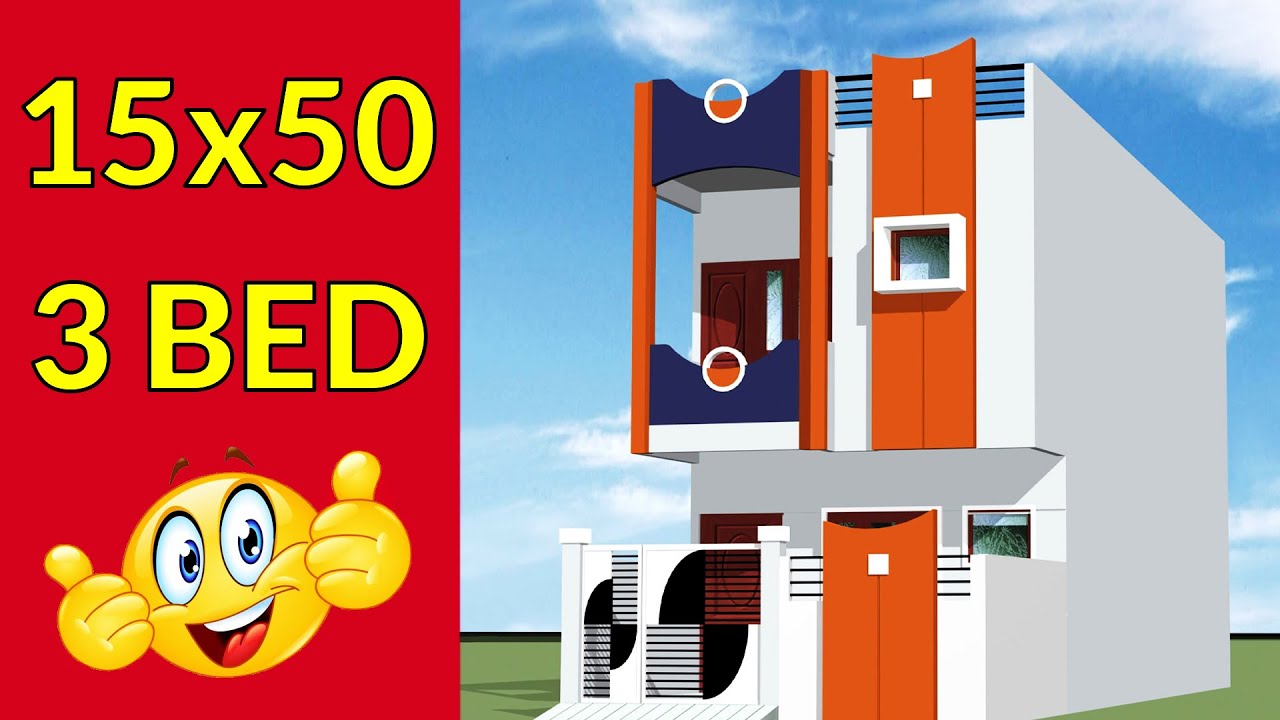15x50 | 15by50 House Plan+ Car Parking | 750 SQFT HOUSE DESIGN | - YouTube