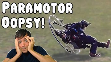 OH CRASH! PARAMOTOR Launch Accident - Wind Too Strong! PPG Motorschirm