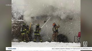 Crews battle structure fire in Corvallis