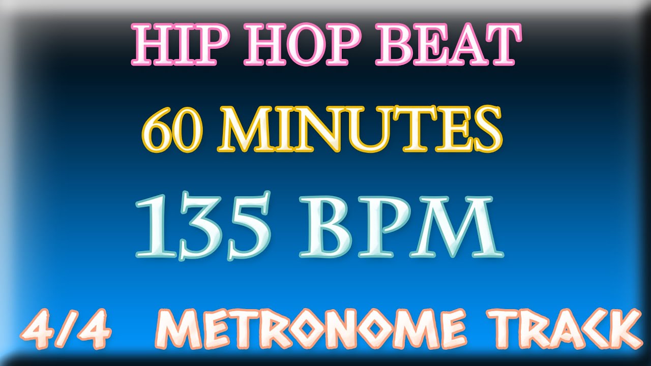 135 BPM Drum Loop 1 HOUR 4/4 Metronome Beat HIP HOP Straight Beat Practice Tool Drum