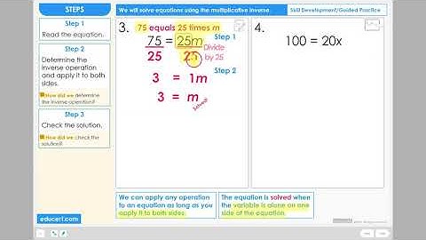 Lesson 3.5 - Solve Equations - Multiplicative Inverse (Skill Development Part 2 of 2)