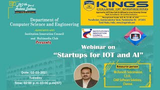 Webinar on Startups for IOT & AI screenshot 1