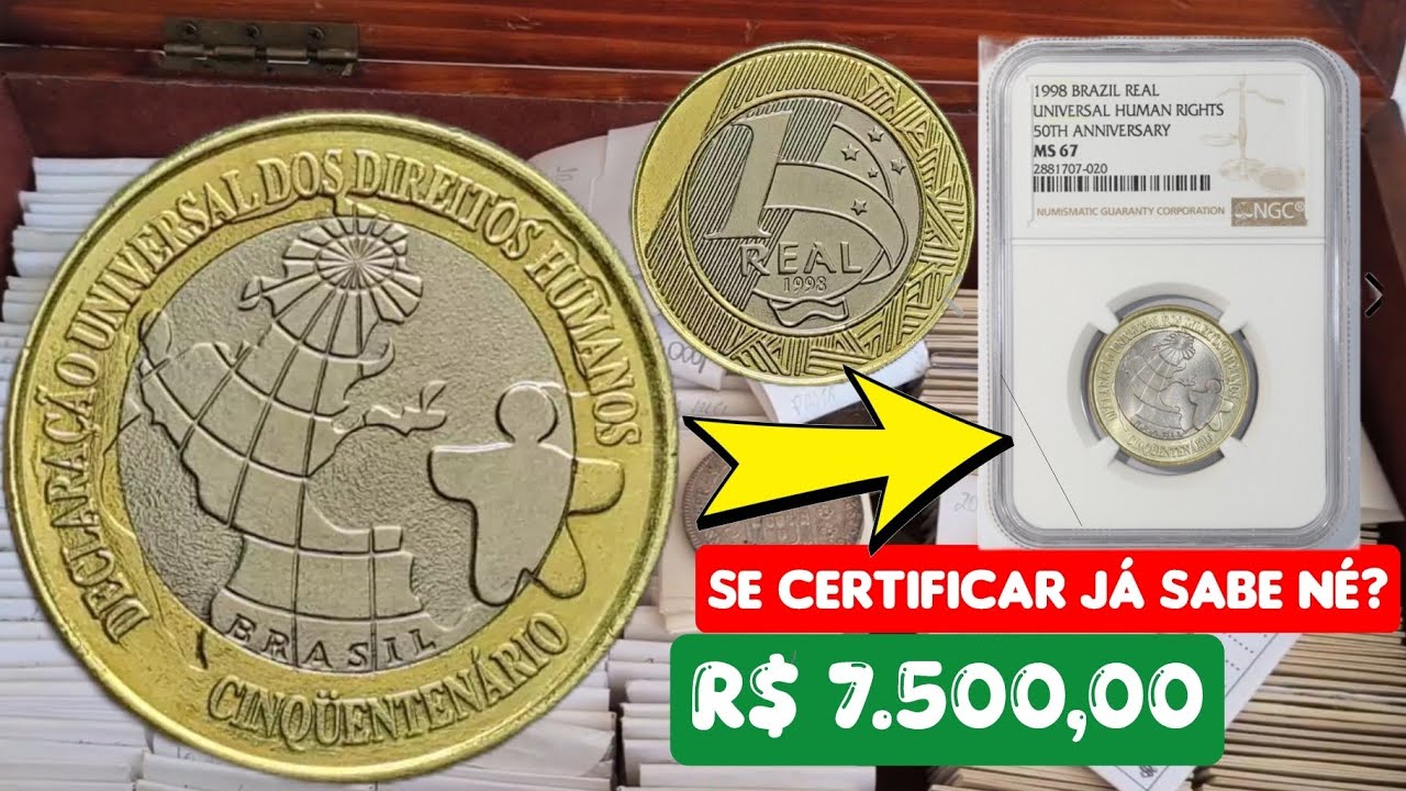 A certified 1 Real coin from 1998, DH, is very valuable. Let's