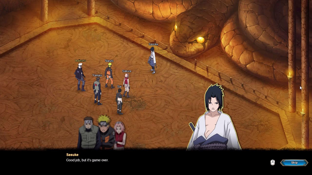Naruto English Online MMO Walkthrough Part 26 - Naruto vs Sasuke Boss Fight Mission Gameplay