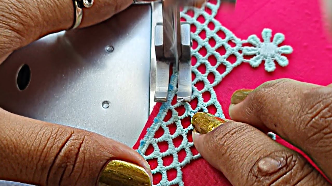 Sewing Tips And Tricks Episode-130 | How To Attach Lace On Round Neck ...