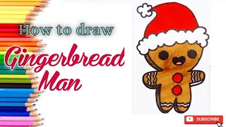 How To Draw Gingerbread Man For Christmas 😱 Easy Drawing 🐼 #monosistersart #gingerbreadman