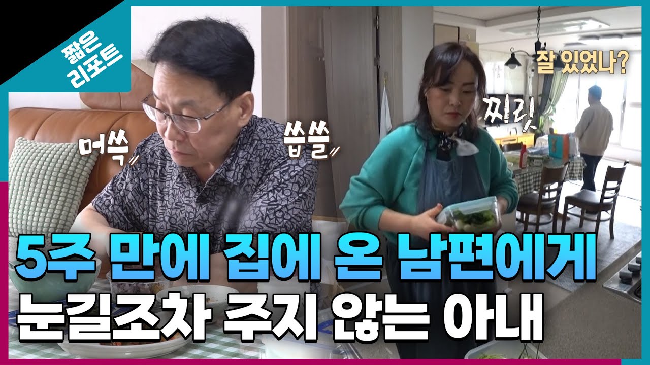 [짧은 리포트 남-편부부] 5주 만에 집에 온 남편에게 눈길조차 주지 않는 아내ㅣ오은영리포트 결혼지옥