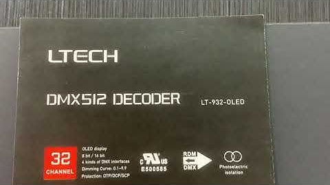 LTECH 32CH 16bit OLED DMX decoder