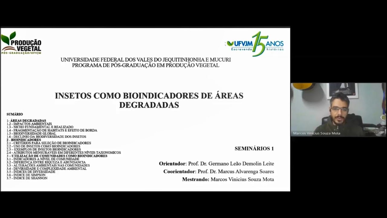 Insetos como Bioindicadores de Áreas Degradadas