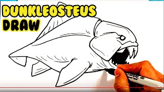 EASY How to Draw  DUNKLEOSTEUS - Prehistoric Fish