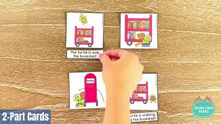Back To School Spatial Preposition 2-Part Cards