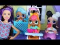 LOL SURPRISE DOLLS Meet Nicki The Babysitter While BARBIE And KEN Go Shopping!