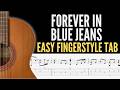 Forever in Blue Jeans Easy Fingerstyle Tab – Neil Diamond (Beginner Guitar Tabs)