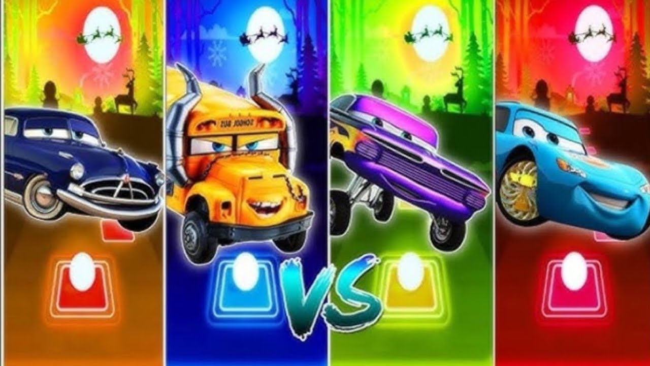 McQueen Car All Video Megamix🆚️Lighting McQueen Eater🆚️McQueen Red Car Tiles Hop EDM Rush Gameplay