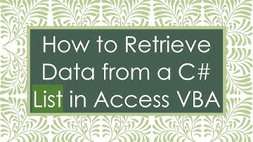 How to Retrieve Data from a C#  List in Access VBA