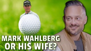 Does Nate Bargatze prefer golfing with his wife or Mark Wahlberg