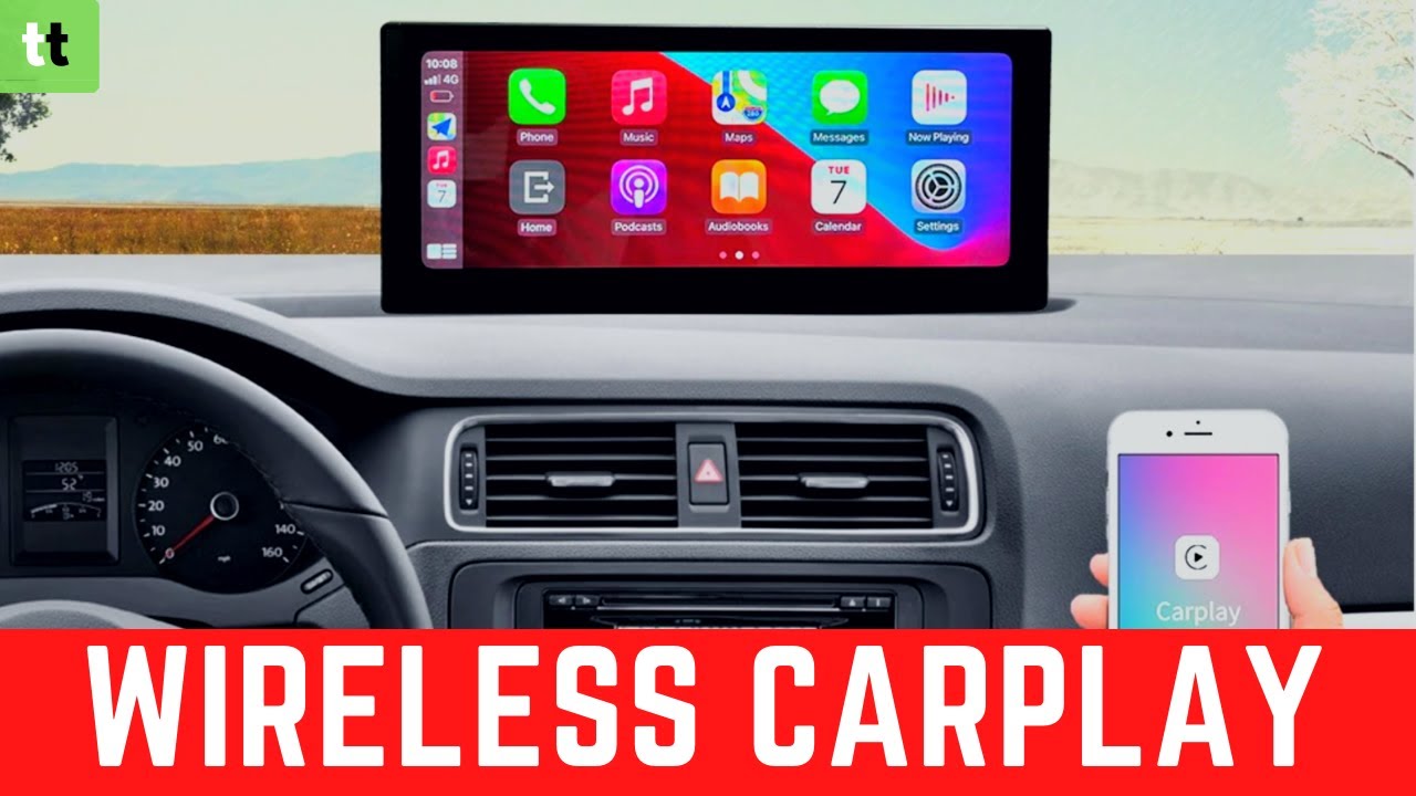 LAMTTO 9 Portable Inch Wireless Carplay Car Stereo with 2.5K Dash Cam,  1080p Backup Camera 64GB SD Card, Wireless Apple Carplay Car Radio Receive  GPS Navigation , Bluetooth, Siri,AUX/FM 