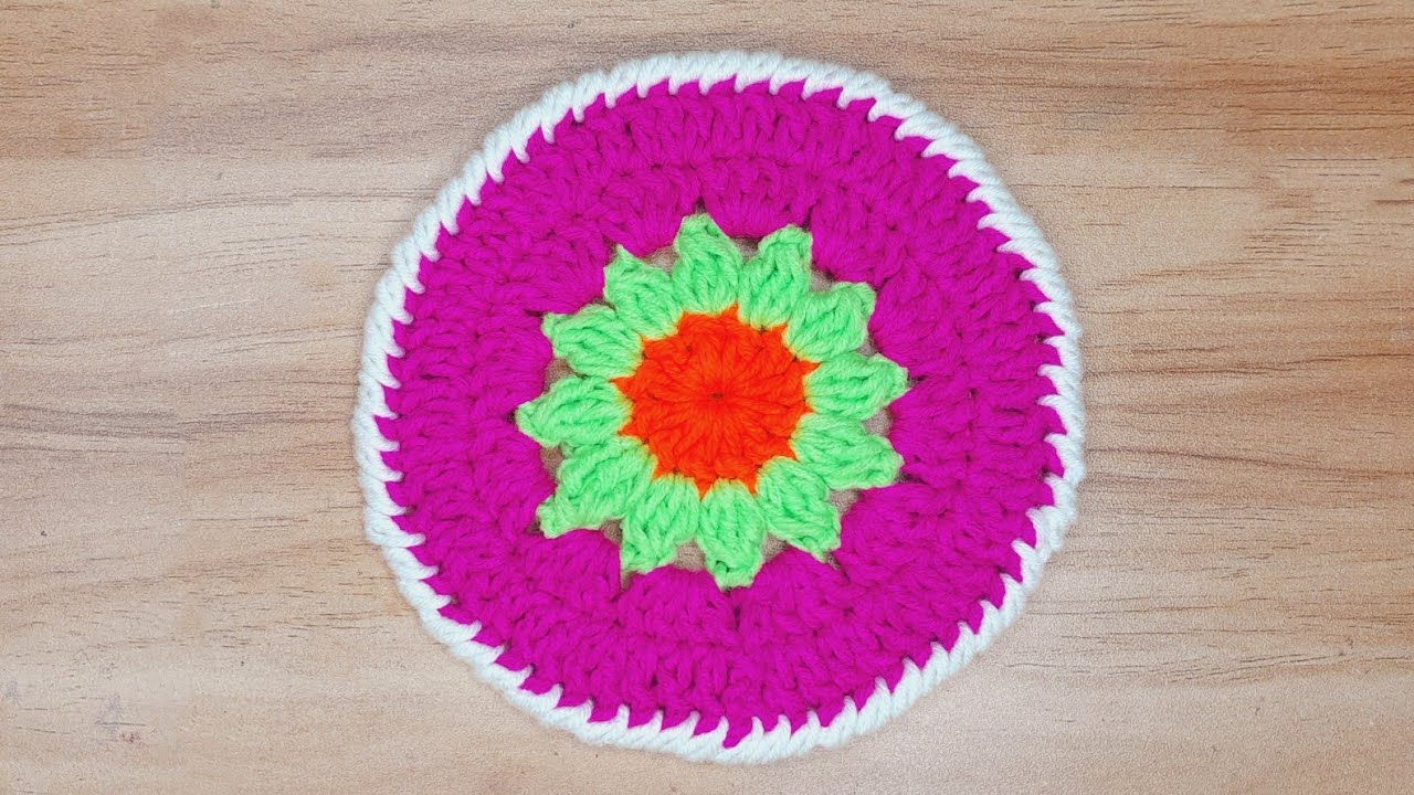 Crochet Flower Coaster How to Crochet Beatiful Coaster for Beginners YouTube