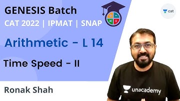 GNESIS Batch | Arithmetic  - L 14 | Time Speed Distance - II | CAT 2022 IPMAT SNAP NMAT | Ronak Shah