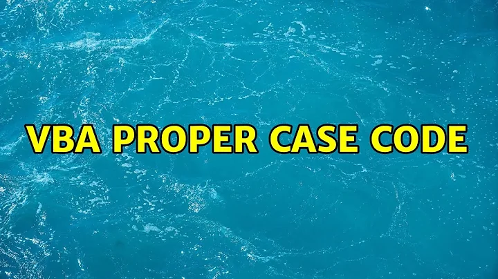 VBA proper case code