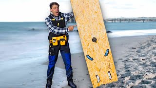 I TRIED TO SURF A WOODEN PLANK | DIY Windsurf Board