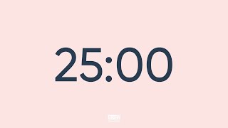 25 Minute Timer ⏰ Pomodoro Timer with Alarm - Study Focus Work Productivity Clock
