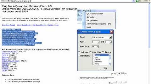 How to Download The Glorious Quran in Microsoft word format