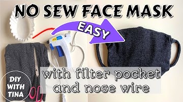 HOW TO MAKE FACE MASK USING T SHIRT | DIY NO SEW FACE MASK WITH FILTER POCKET AND NOSE WIRE