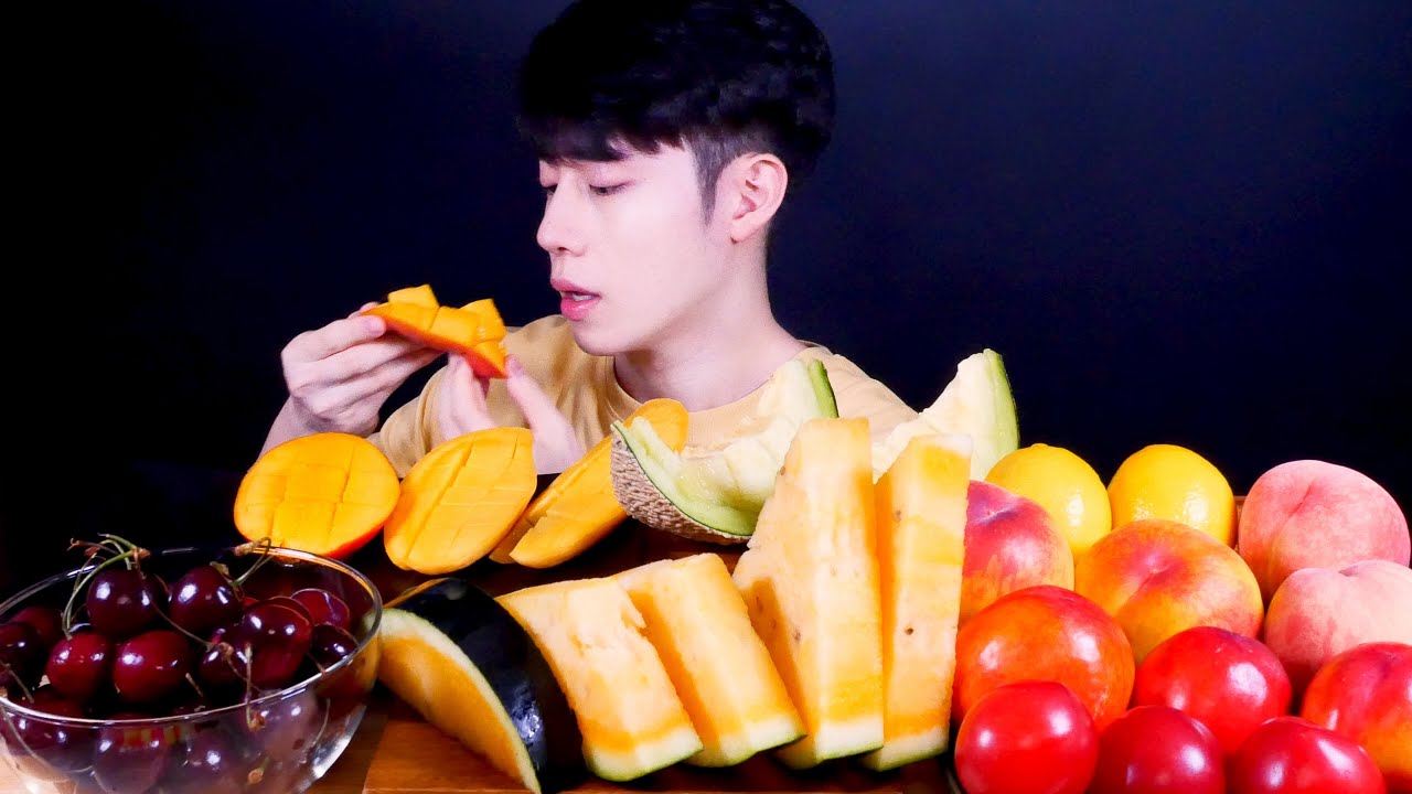 SUB)🍒🍑🥭🍋🍉FRUITS MUKBANG EATINGSOUND ASMR EATINGSHOW AJEOC