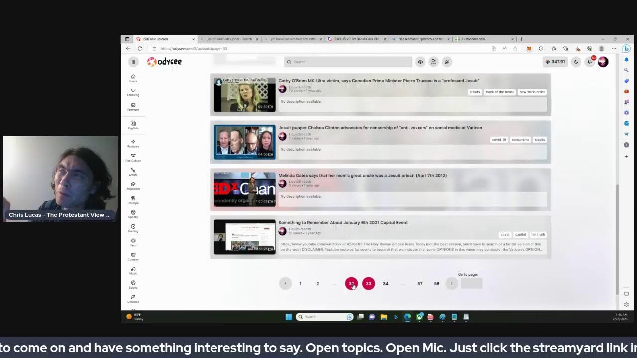 Open Mic - World Events - History - Bible - Whatever seems interesting
