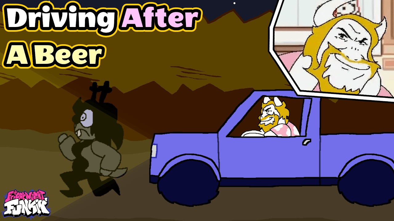 FNF: Driving After A Beer // Азгор против Десс // Дельтарун █ Friday Night Funkin' █