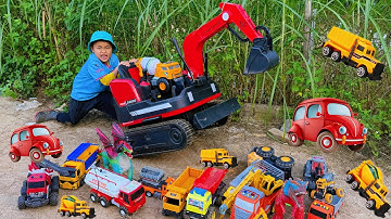 Em tu bi máy xúc với xe trộn bê tông ai mạnh nhất, cùng đi giải cứu cậu vàng game tiệm phở anh hai