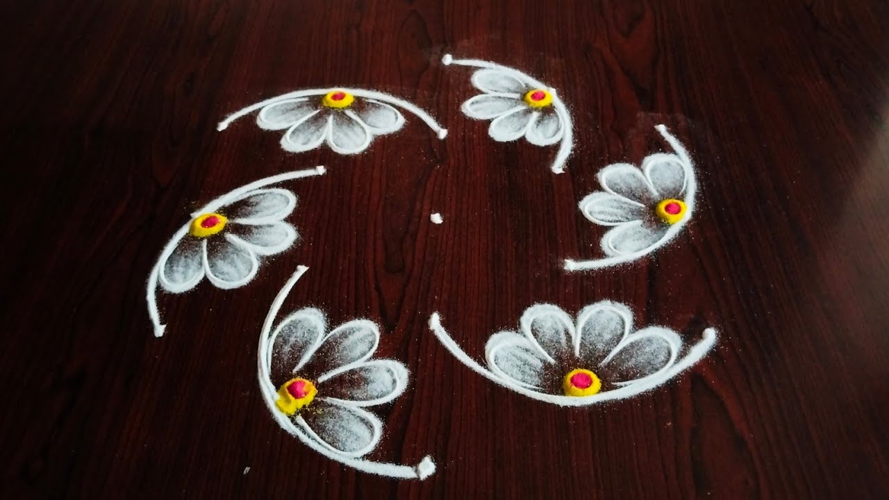 2 beautiful daily kolams only (5×3) dot's....