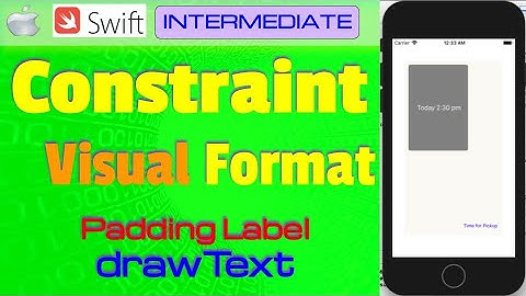 IOS , Swift , Tutorial - add Constraint With Visual Format  (+ Padding Label)