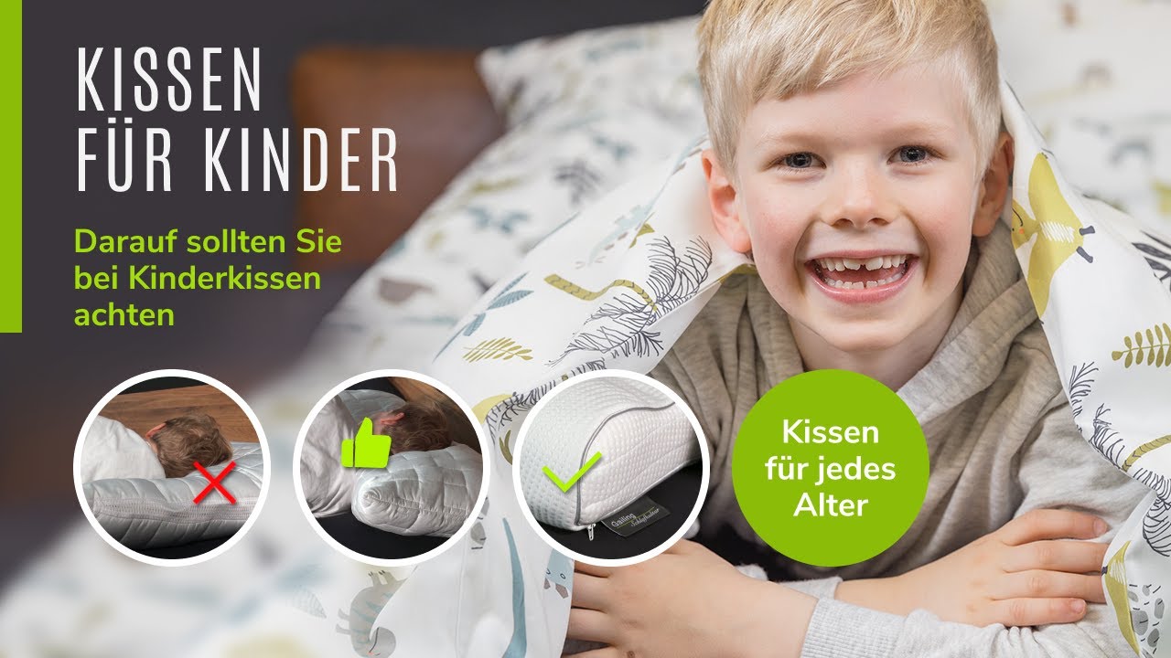 Aizuoni Schlummerkids Kissen - Ergonomisches Kinderkopfkissen 45x27x6cm