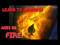 Learn how to airbrush these aces on fire!  A simple easy to follow no candy realistic fire tutoial