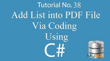 C# 38: Add List into your Created PDF File Using C#