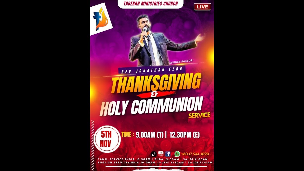 THANKSGIVING & HOLY COMMUNION SUNDAY | 5th November 2023 | Rev ...