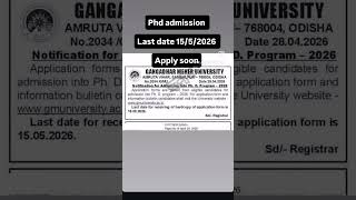 Phd admission notification out 2026 #exam #phd #net #jrf #admission #university