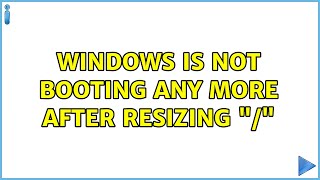 Ubuntu: Windows is not booting any more after resizing "/"