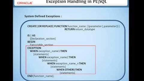 10 5 Exception Handling in PLSQL