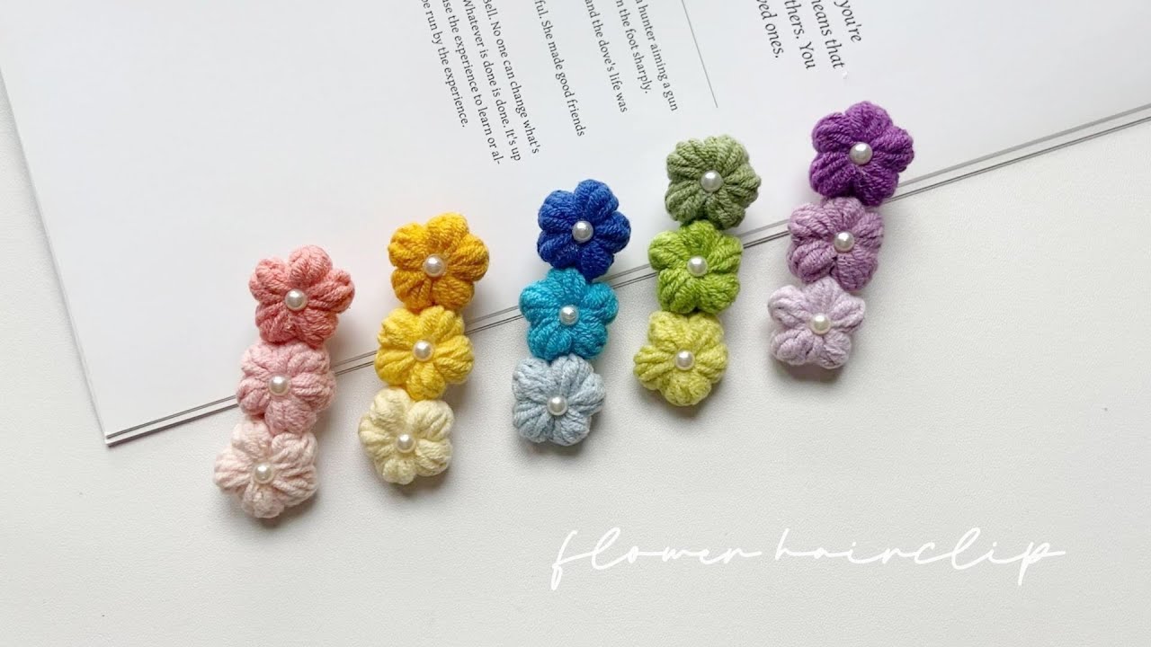Flower🌸Hairclip Crochet ｜Easy but beautiful Hairclip ｜Beginner Friendly｜DIY Girls Hair Accessories