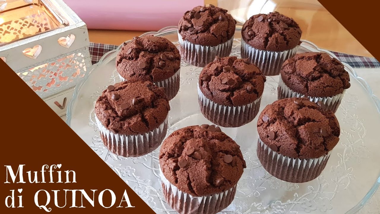Muffins senza glutine e senza latticini - quinoa e cioccolato