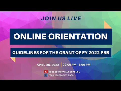 FY 2022 Online PBB Orientation