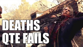 Resident Evil 4 (Remake) - QTE Fails \& Death Animations [4K No HUD 60FPS]