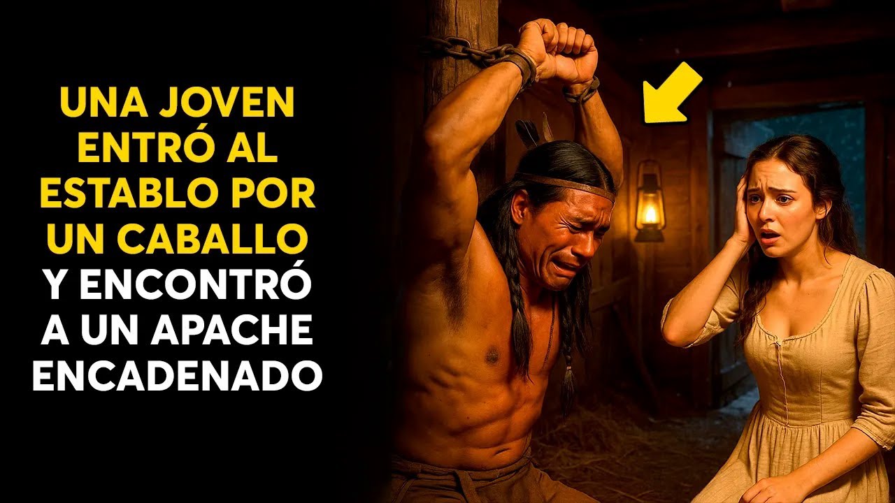 UNA JOVEN ENTRÓ AL ESTABLO POR UN CABALLO Y ENCONTRÓ A UN APACHE ENCADENADO