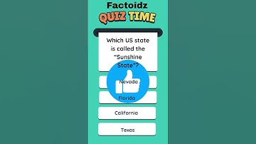 Do You Know the ‘Sunshine State’? 🌞 USA Quiz Challenge #Shorts