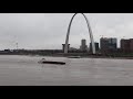 River Boat Barges on the Mississippi River in St. Louis, Missouri