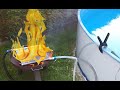 Poolheizung mit Kühlergrill - selber gebaut - test