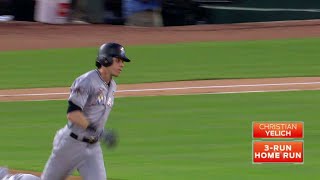 MIA@TEX: Yelich rips a three-run shot to right-center